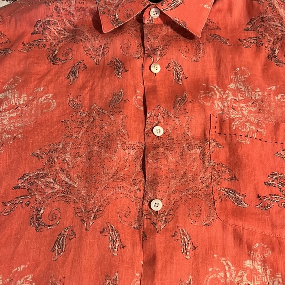 NAT Nast Men’s Linen American Fit Coral Combo Shirt size M - Picture 14 of 14
